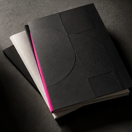 Editorial arrangierte Drucksachen als Illustration von Printdesign