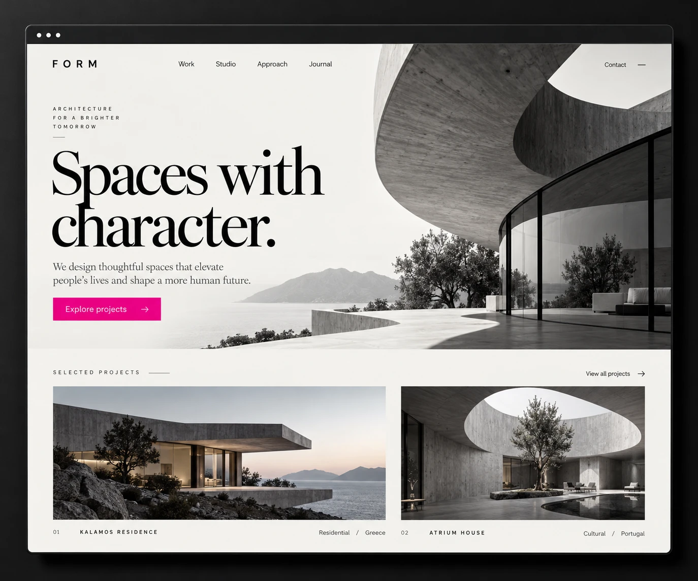 Gestaltetes Website-Konzept als Illustration der Leistung Webdesign