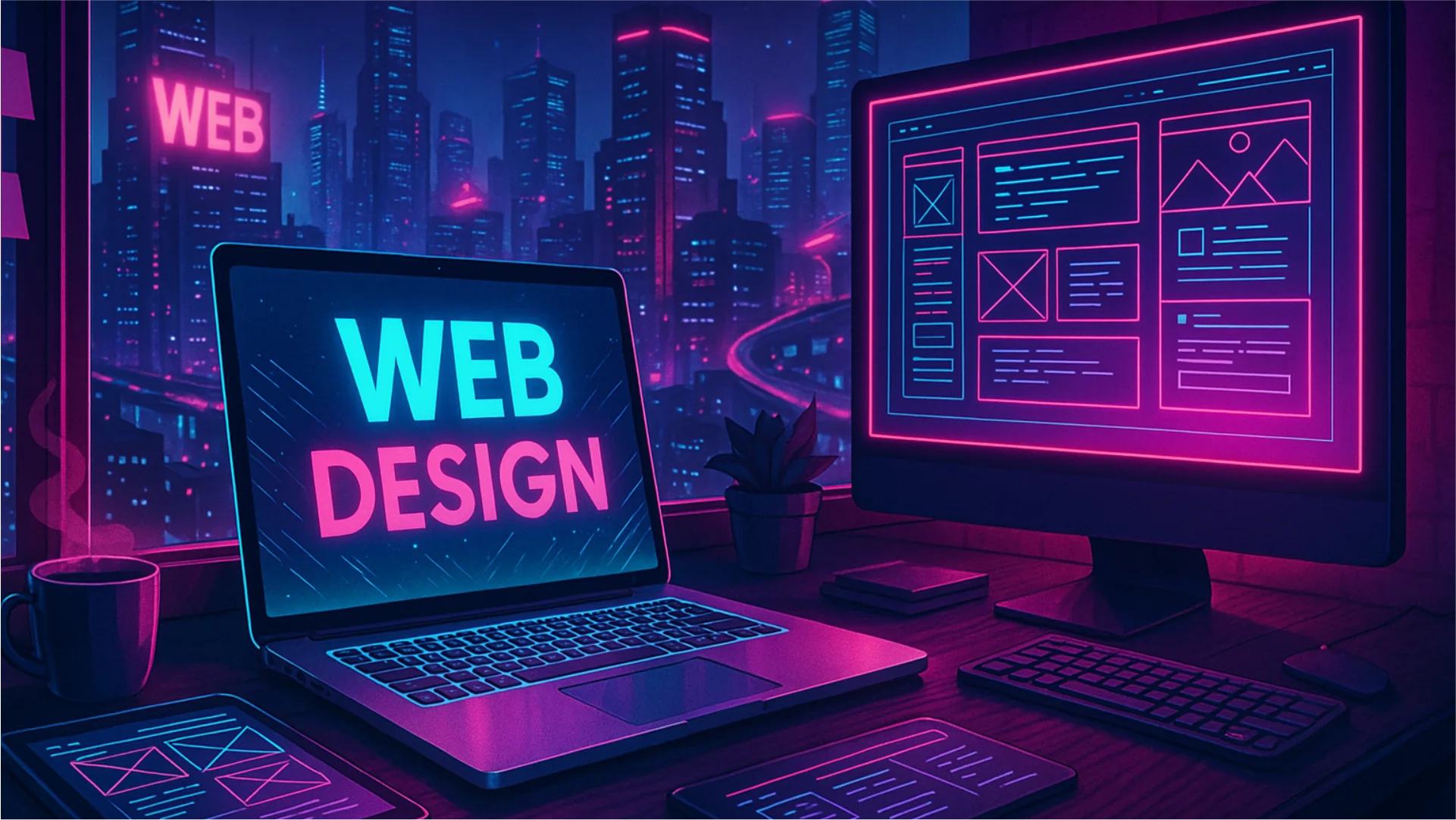 Webdesign-Mockup einer modernen Website.